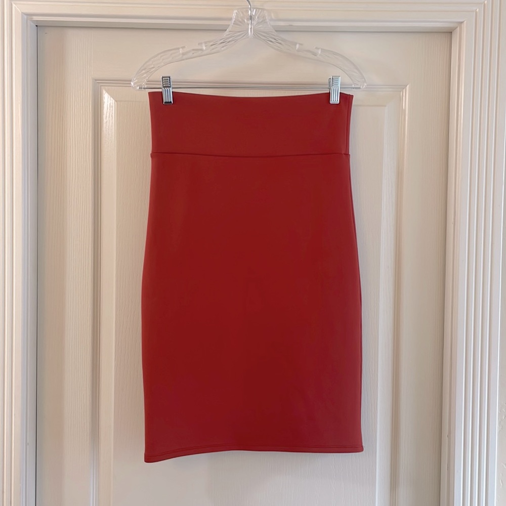 Brick Red MIDI skirt